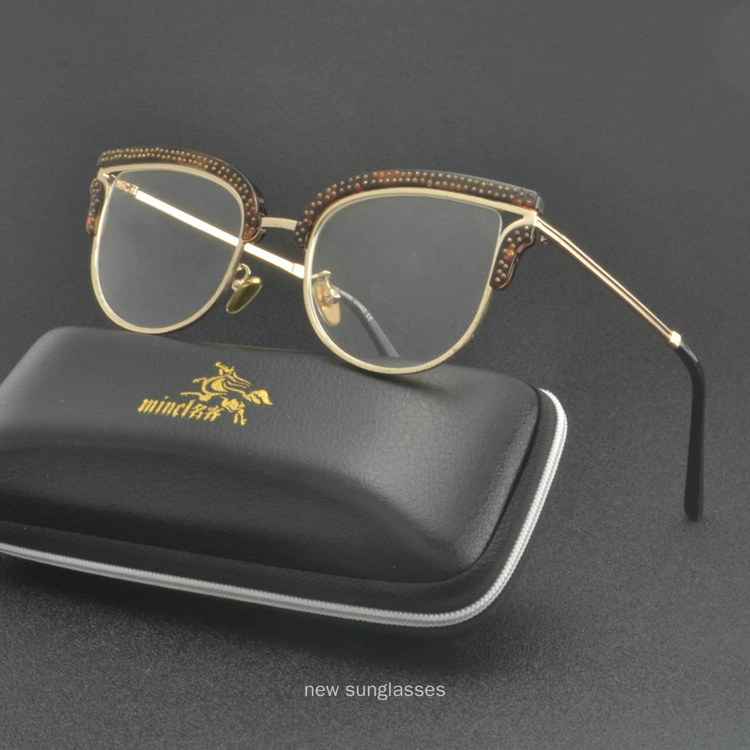 MINCL/2020 новые ретро металлические очки оправа кошка женские золотые черные