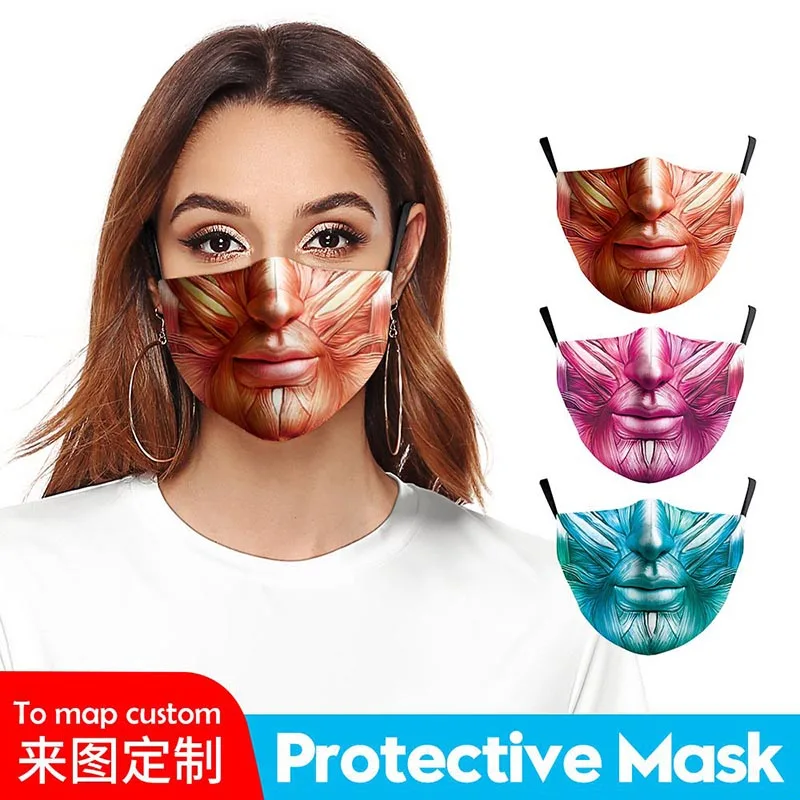 

Adult Custom Anti Dust Women Mouth Mask Fashion Cosplay Washed Reused Muffle Face Mask Dustproof Earloop Face Mouth Masks