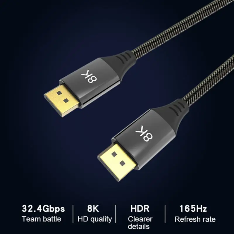 0 5 м/1 м/2 м DP кабель 8K HD прозрачный шнур порта дисплея DP1.4 для ТВ компьютера