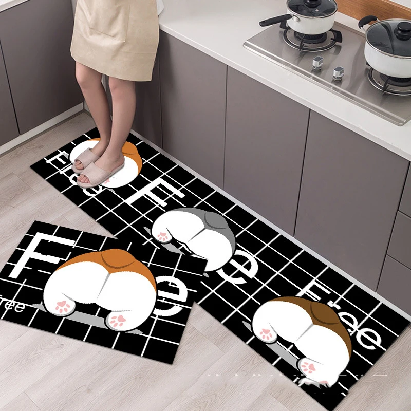 

Fashionable Simple Nordic StyleWaterproof Kitchen Floor Mat Household Carpet Long Strip Door Mat Modern Home Decor