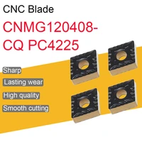 10pcs cnmg120408 cq pc4225 carbide inserts cnc external turning high quality cnmg12 blade metal lathe cutting tools