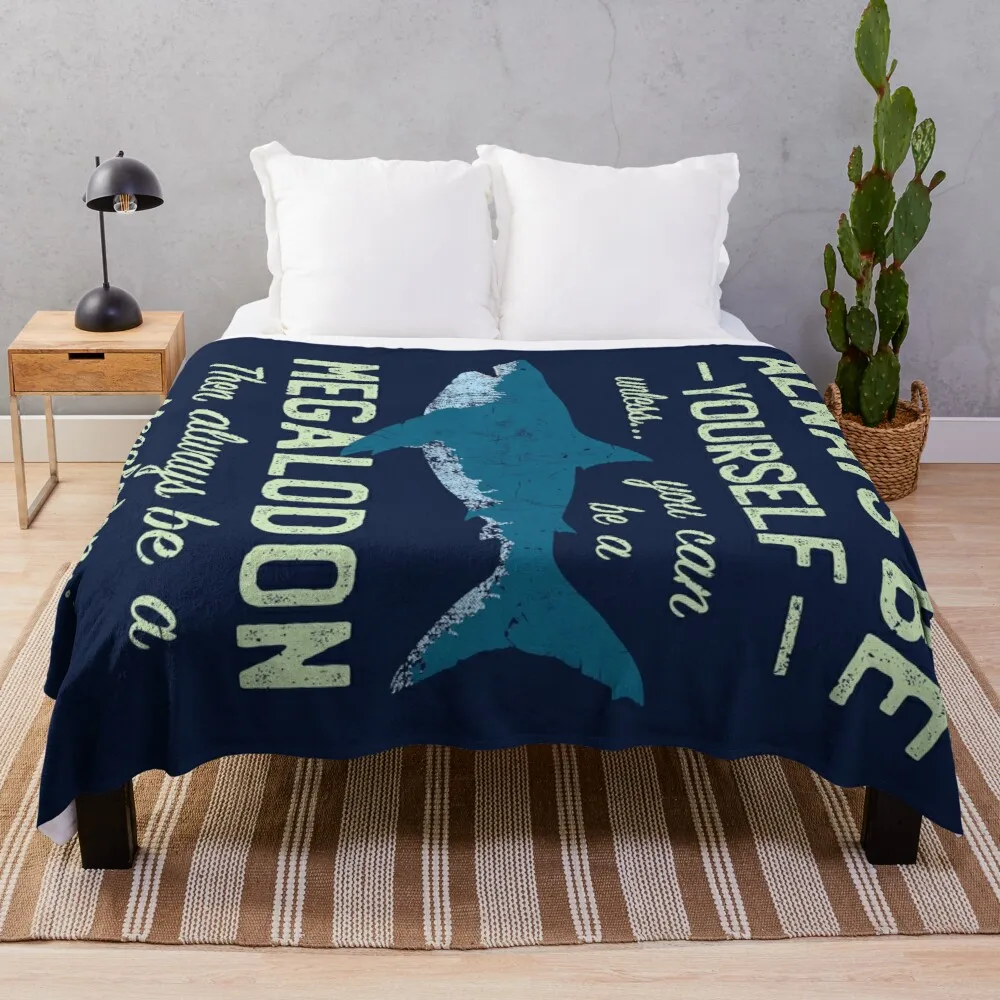 

Megalodon Always be Meg Soft Warm Coral Fleece Blanket Winter Sheet Bedspread Sofa Throw Light Mechanical Wash Flannel Blankets