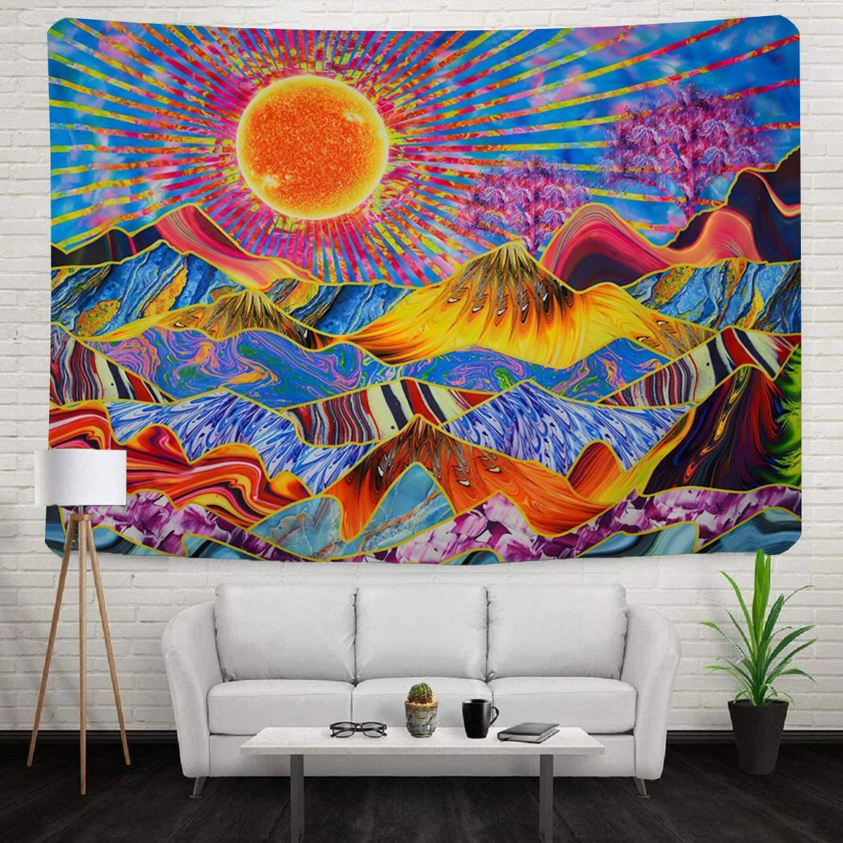 Psychedelic горный гобелен украшение для дома в общежитии аксессуары настенное