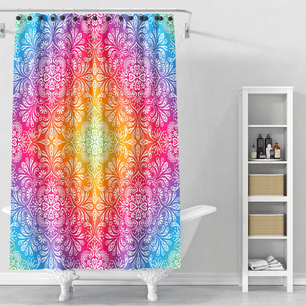 

Customize Boho Fashion Toilet Bathroom Home Decoration 3D Print Bohemian Magical Mandala Waterproof Shower Curtains Adult