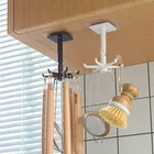Перфорация многоцелевой крючки 360 градусов Поворотный Кухня крюк Кухня посуда Водонепроницаемый Non-Стикеры для маркировки вешалка