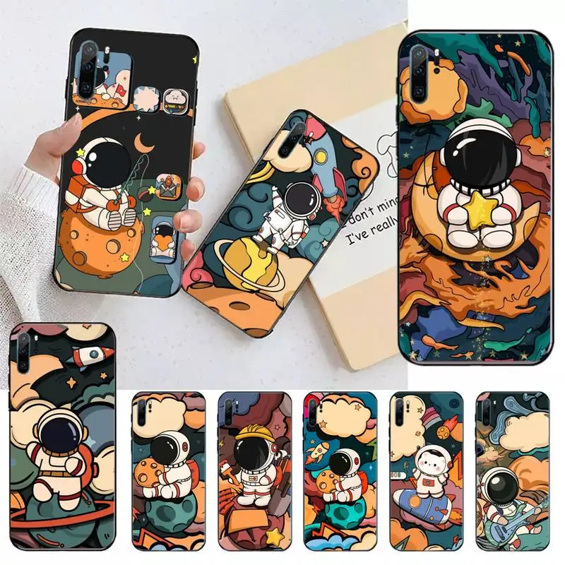 

Cartoon astronaut space spacecraft Phone Case For Huawei honor Mate 10 20 30 40 i 9 8 pro x Lite P smart 2019 Y5 2018 nova 5t