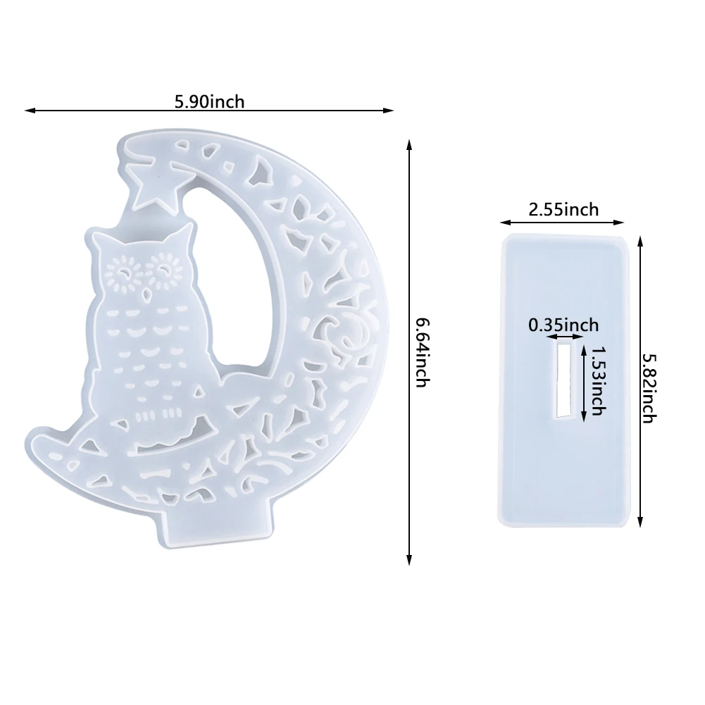 

DIY Crystal Resin Mold Owl Shape Desktop Decoration Silicone Mold for Making Home Deco Art Craft