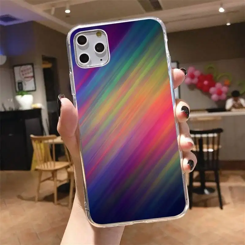

Gradient color texture Phone Case Transparent for iPhone 6 7 8 11 12 s mini pro X XS XR MAX Plus cover funda shell