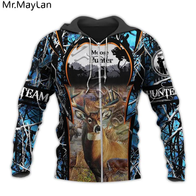 

2020 New Moose Hunter 3D Print Jacket Men/women Harajuku Hoodie Unisex Casual Streetwear Sweatshirt Pullover sudadera hombre B31