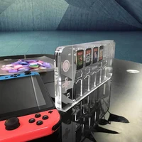 14 in 1 game card case for nintendo switch acrylic transparent magnetic games card storage box holder shockproof hard shell