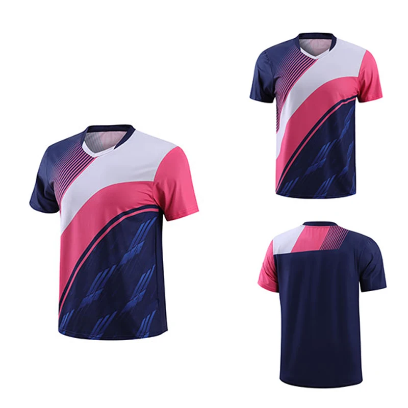 Quick dry Tennis tshirts,badminton sportswear shirt men/women,kid table tennis V-neckshirt,game clothes volleyball shirt 5122