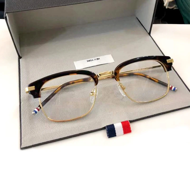 

2021 фирменные очки Thom, оптическая оправа для очков по рецепту для мужчин и женщин, ретро прямоугольные очки, очки серые TB707