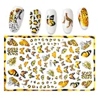 Голографические 3D наклейки для ногтей в виде бабочек, 12,3*7,6 см, клейкие красочные наклейки для ногтей сделай сам, наклейки для ногтей, обертывания, украшения