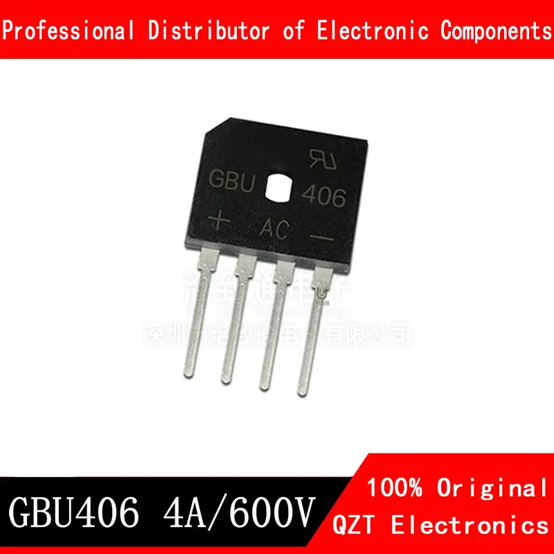 10 шт./лот GBU406 мост выпрямительный диод 4A 600 V GBU 4 (SIP 4) однофазный полная волна ампер