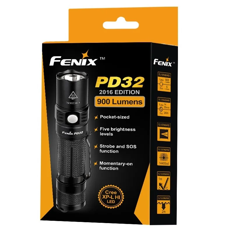 Новый Fenix PD32 2016 Cree XP L HI 900 люмен светодиодный фонарик (18650 CR123A)|Портативные