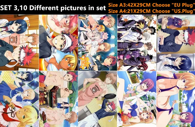 10 шт./лот аниме Shokugeki no Souma постер открытка наклейка еда войны игрушка Erina Megumi Alice