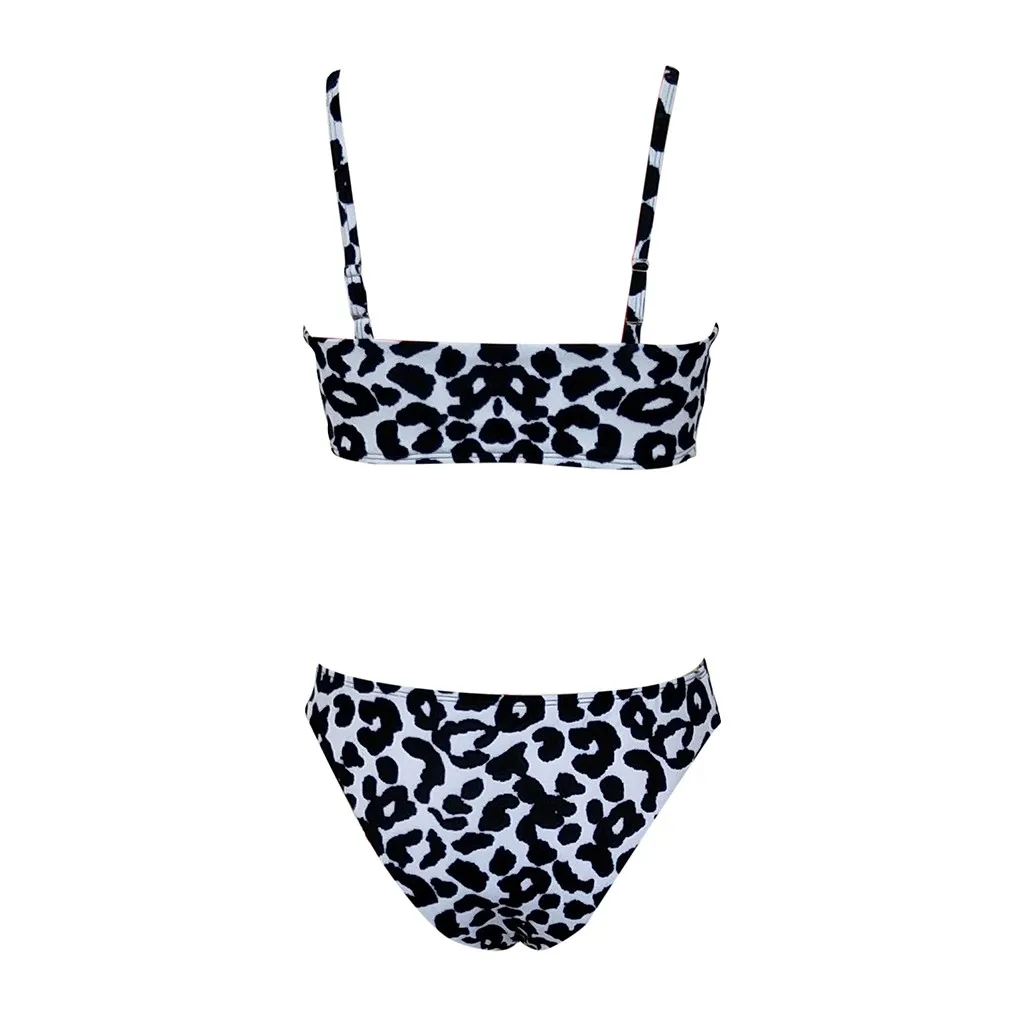 

Women Sexy Bikini Set Sexy Push Up Two-Piece Swimwear Sling Leopard Print Two-Piece Swimsuit Backless Push-Up Padded X0313