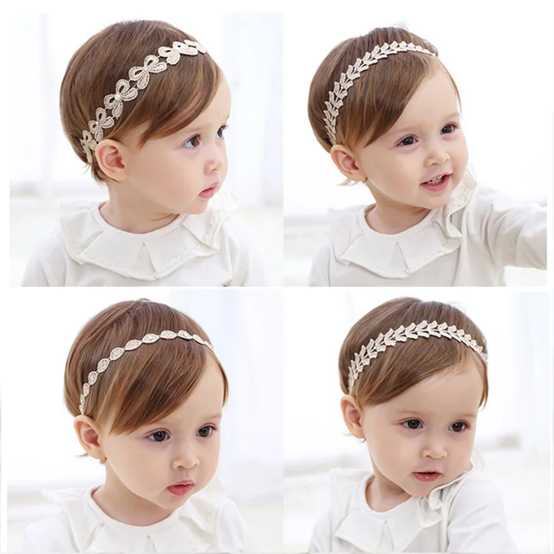

Baby Girl Birthday Decor Flower Party Headband Princess Style elastic head bands for baby girls bows flower hair accessories
