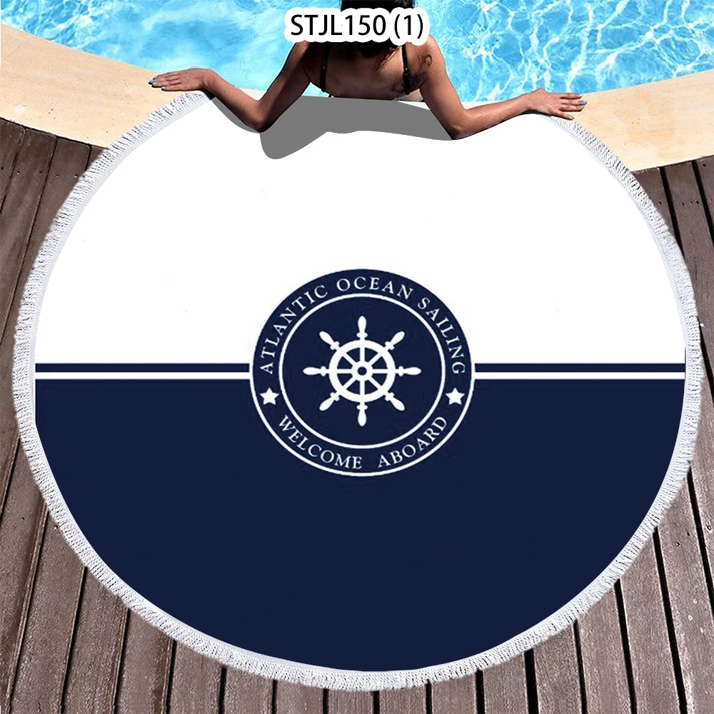 Круглое пляжное полотенце в морском стиле искусственный коврик для йоги из