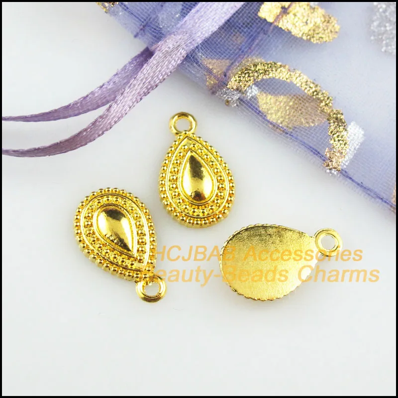 Модные подвески 25 шт. золотого цвета сделай сам в форме капли воды с цветком 10x мм |