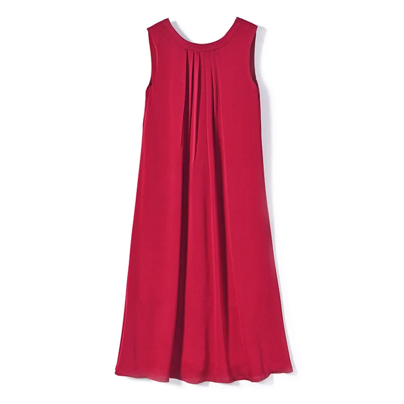 

New Summer Dress Temperament Loose Elegant Light Long A-line Round Neck Ribbon Skirt