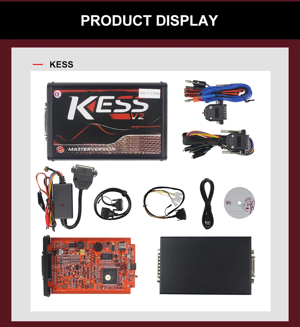 KESS V2 V2.47 V5.017 ЕС красный PCB ECM Титан KTAG V2.25 V7.020 4 светодиодный онлайн мастер-версия ECU OBD2 автомобиль/Грузовик программист для Tru