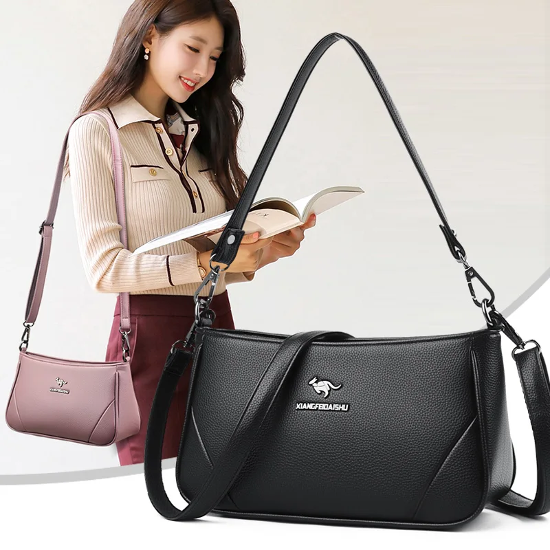 

OLSITTI New Style Handbag Fashion Shoulder Bags for Women 2021 Simple Retro Wide Shoulder Strap Messenger Bag Wallet Sac Epaule