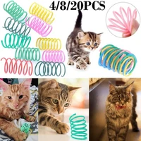 cat plastic spring toy colorful coil spiral springs pet action wide durable interactive toys pet plastic play spring cat toy
