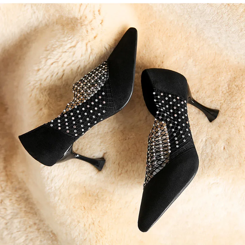 Пикантные женские туфли-лодочки на высоком каблуке Женская обувь с заостренным