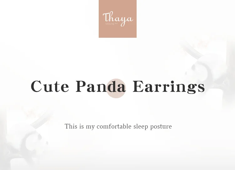 Thaya Lucky Cute Panda серьги-клипс Серебро 925 дизайн история ювелирных изделий для женщин элегантный подарок
