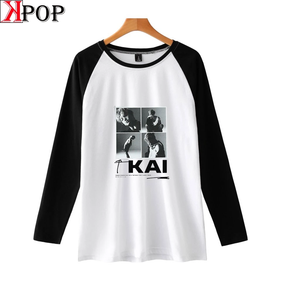 Комбинированная футболка SuperM Kpop Мужская/женская одежда в стиле Харадзюку