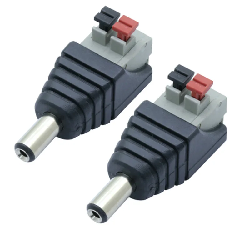 10PCS/lot DC Power Connector 5.5mmx2.1mm Male/Female 2 Poles AV Balun Terminal Adapter for LED Strip Light CCTV Camera | Обустройство