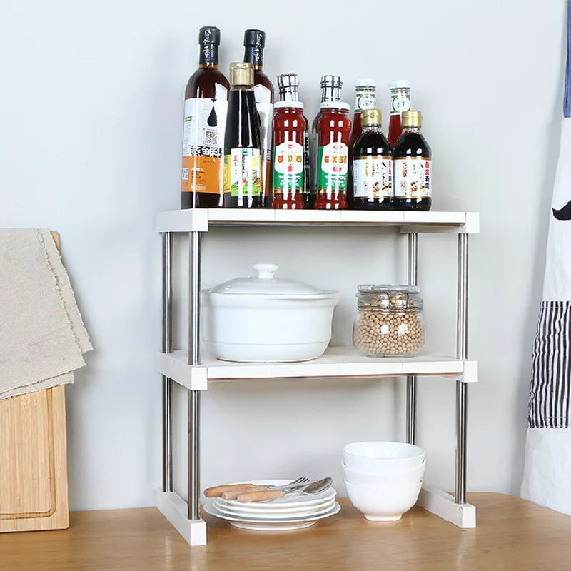 1/2/3 Слои Кухня полка для хранения специй мелочи дома Органайзер офисный