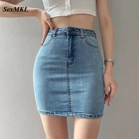 sexy summer denim skirt women 2021 fashion high waist bodycon pencil skirts mini elegant slim skinny y2k corset jean skirt xl