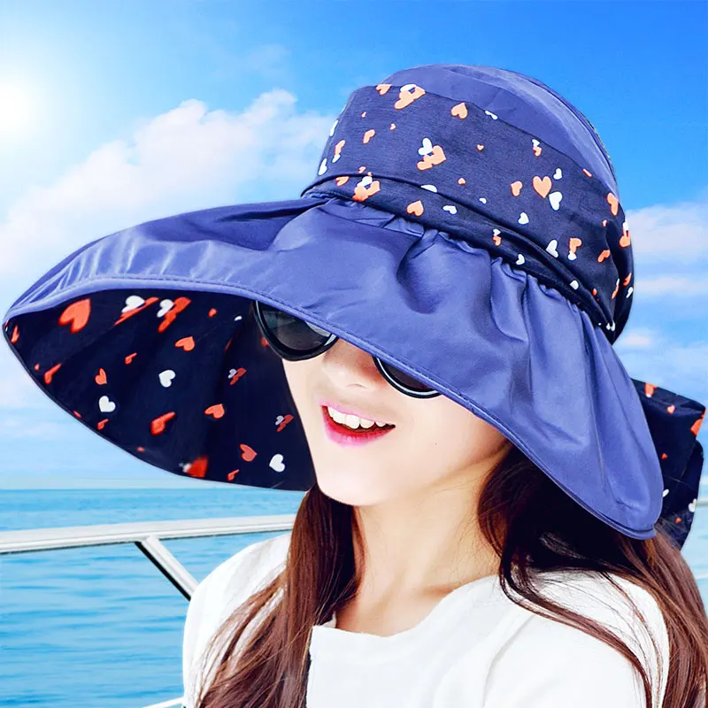 

2020 Foldable Sunshade UV Protection Wide Brim Sun Hat For Women Summer Visor Hat Beach Cap Panama Chapeau Femme Gorra Mujer