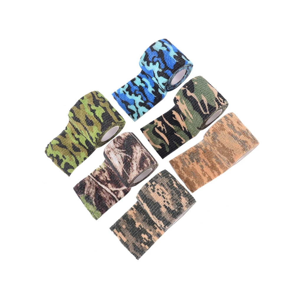 

6 PCS Creative Self-Adhesive Bandage Camouflage Tapes Non-Woven Outdoor Camo Pattern Tapes Random Color Hunting Screen