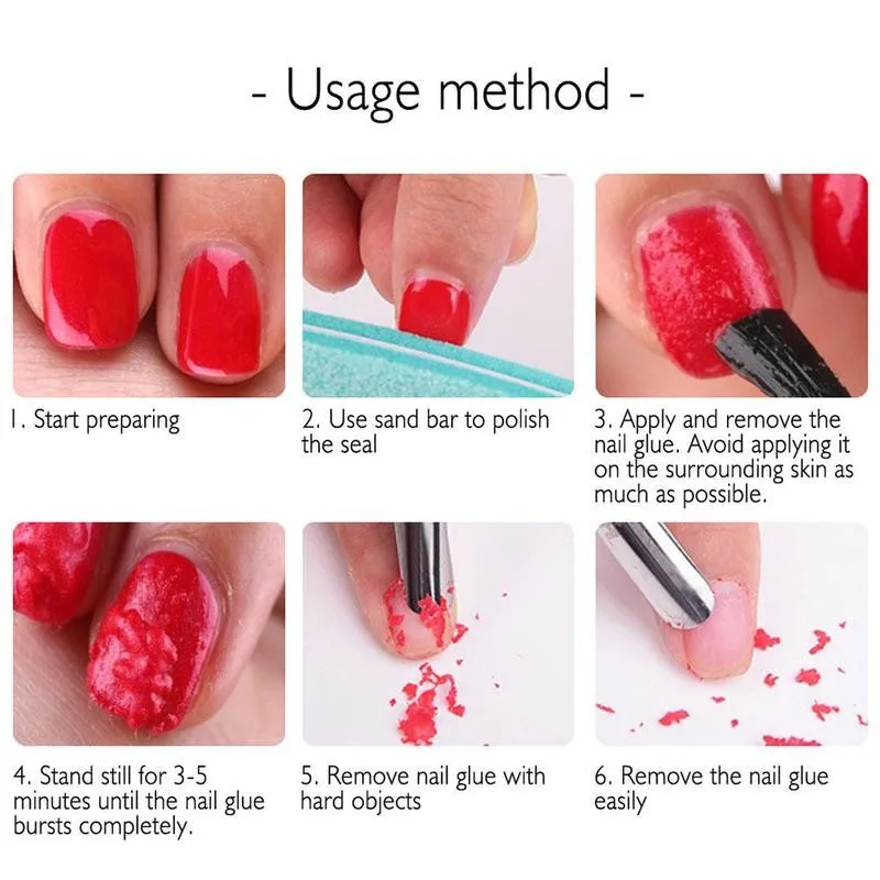 

Gel Makeup Remover Nail Polish Soaking Quick and Healthy Tool Art Nail Cleaning Q9W1