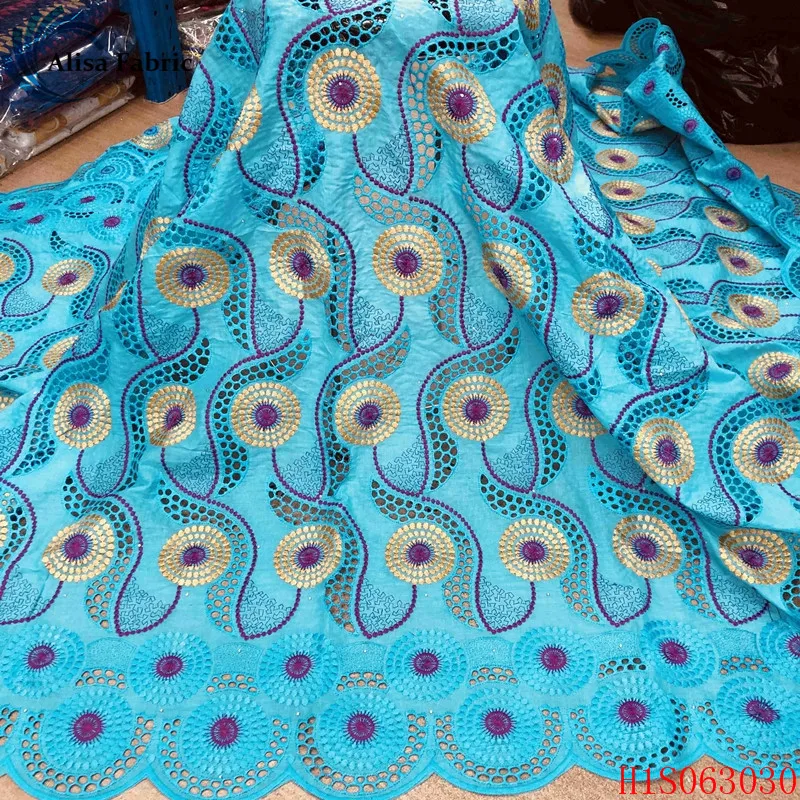 

Alisa colorful multicolor swiss voile lace in switzerland 100% cotton fabric embroidery with stones circular punch design 5yards