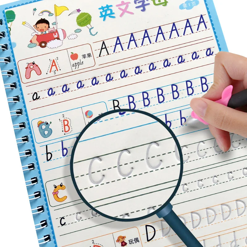 

4 Books Learning Numbers In English Painting Practice Art Book Baby Copybook For Calligraphy Writing Kids English Lettering Toy