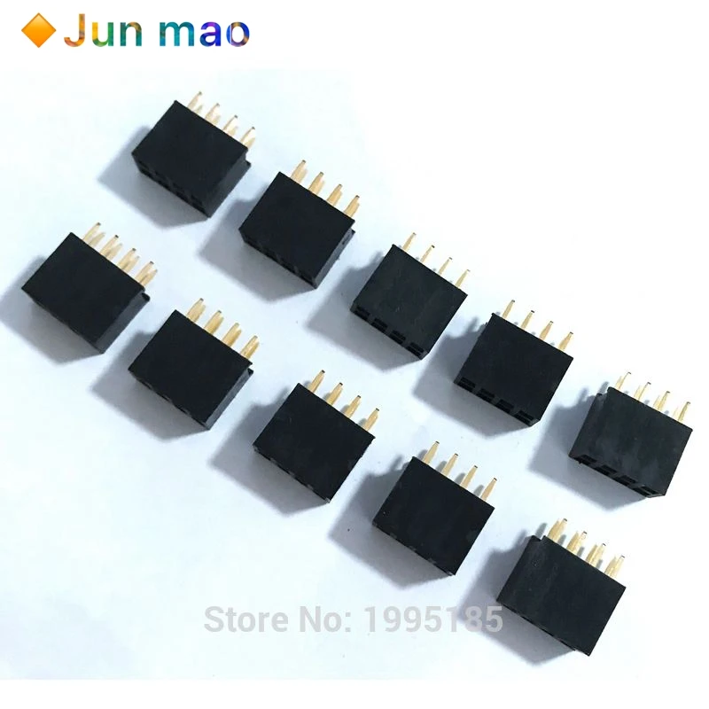 100 шт. 2x 4 8 Pin 2 54 мм двухрядный женский прямой разъем шаг гнездо контактный полосы