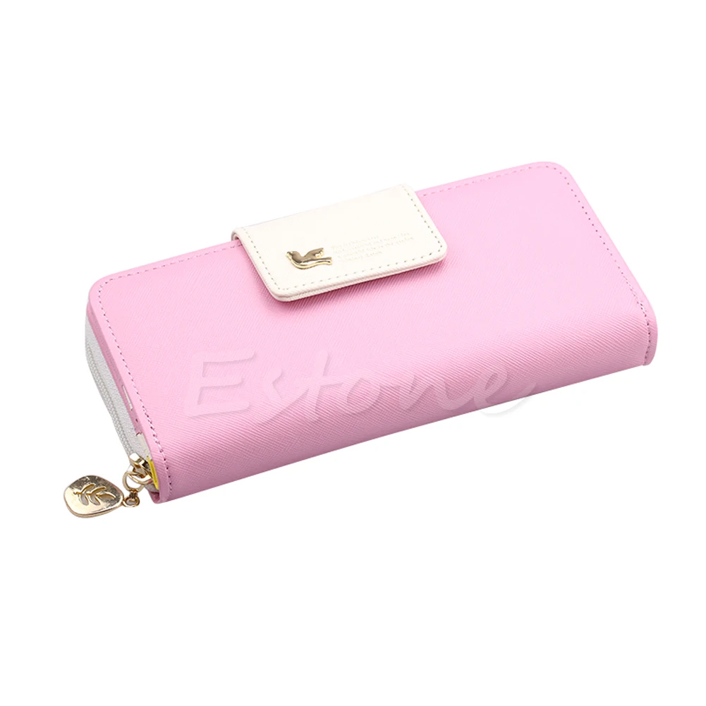 

Lovely Women PU Leather Buckle Long Purse Clutch Button Wallet Bag Card Holder
