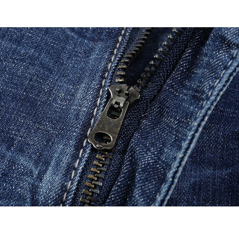 Мужские джинсы новинка 2021 облегающие прямые эластичные синие летние тонкие