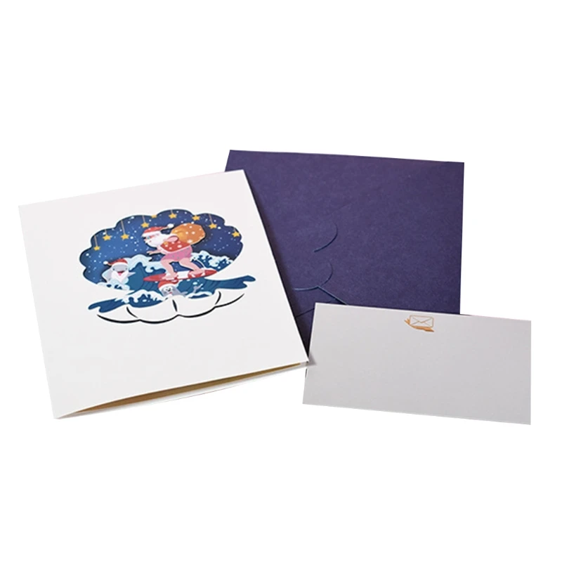 

Набор 3D выдвижных поздравительных открыток Санта-Клаус серфинг рождественские пожелания поздравительные открытки новогодние открытки по...