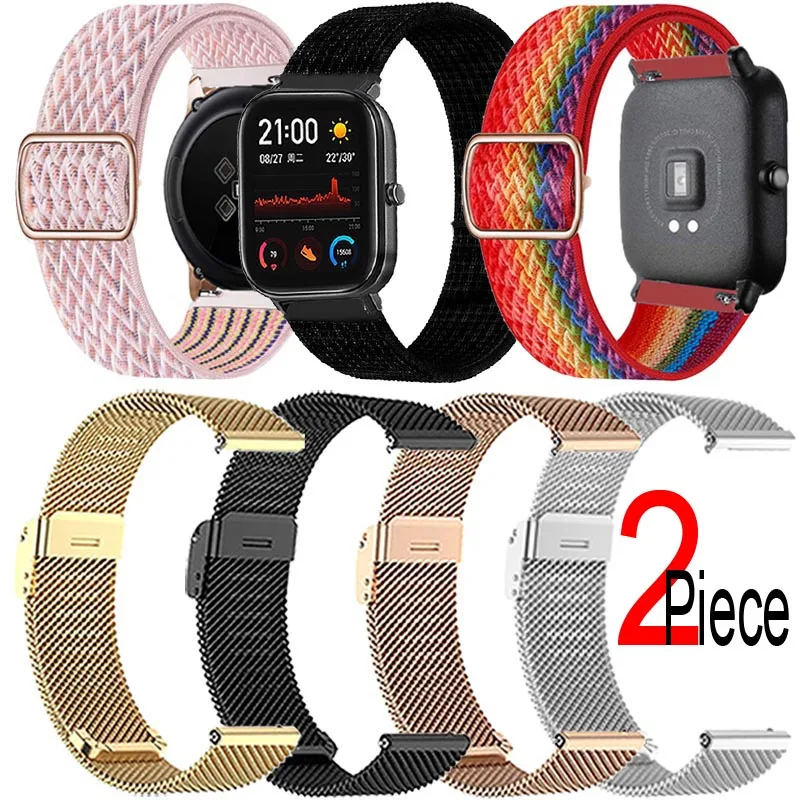 

Milanese Bracelet For Xiaomi Huami Amazfit Bip U Pro S Lite GTS 2 Mini 2e GTR 3 Pro Stratos 2s Strap Nylon Watchband