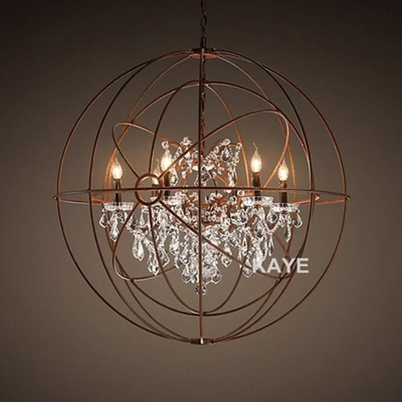 Бесплатная доставка винтажная хрустальная люстра Orb светильник черные свечи