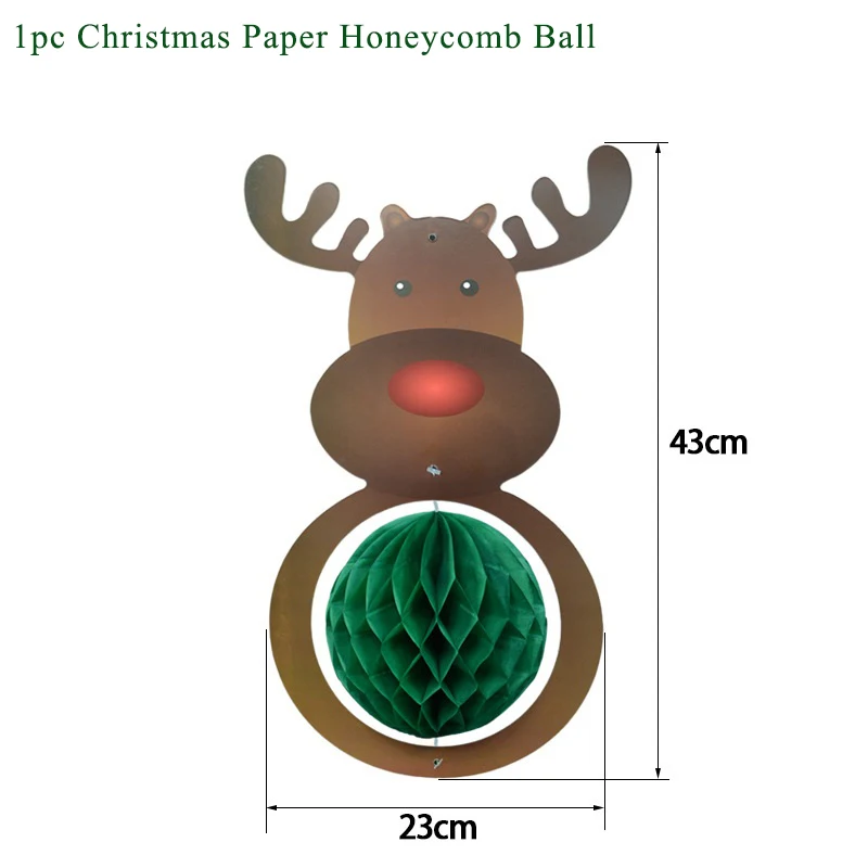 1pc Honeycomb Ball Украшения для рождественской вечеринки, Рождественский латексный бумажный шарик, баннеры, сделай сам, праздничные вечерние принадлежности, рождественские украшения для дома - Цвет: 1pc Honeycomb Ball