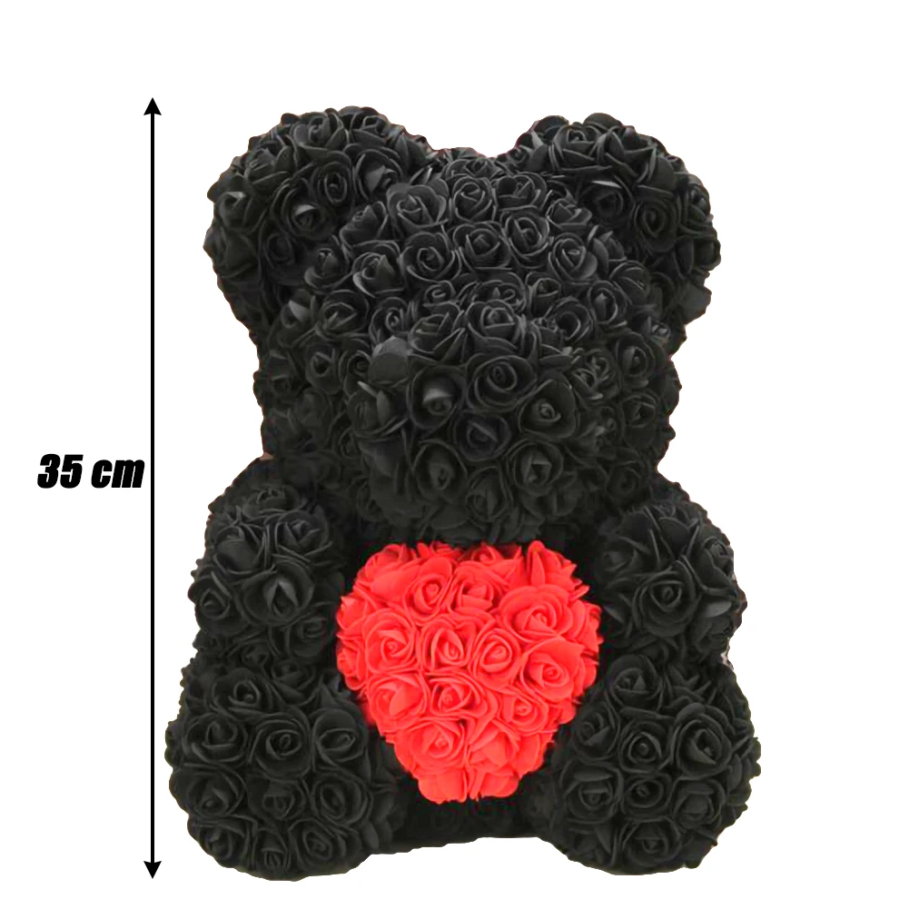 

Valentines Day Gift 35cm Rose Teddy Bear Rose Flower Artificial Decoration Valentine Day Birthday Party Wedding Decoration Gift