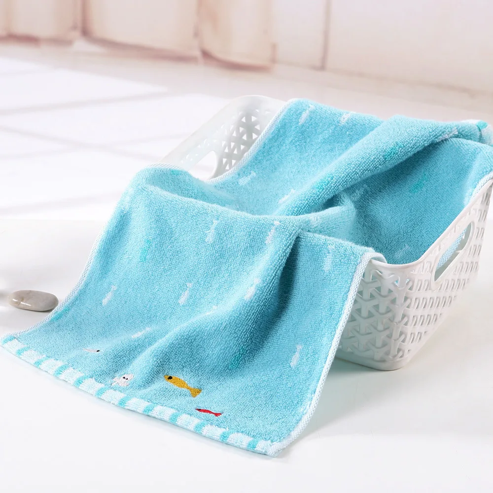 Хлопковая мягкая мультяшная вышивка для детей 26 х52 см|Полотенца лица| |