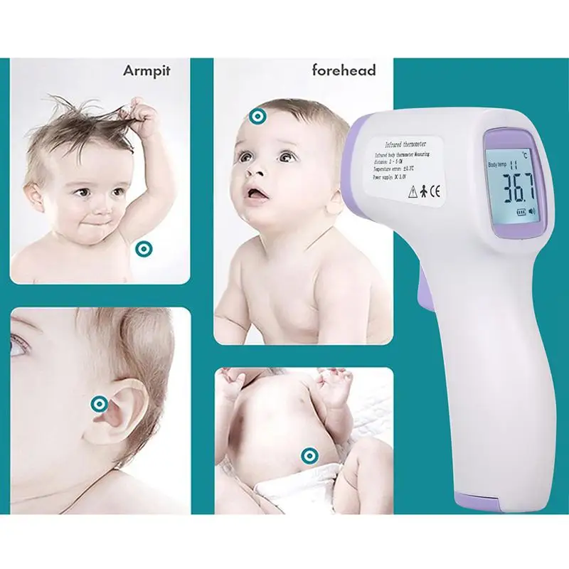 1PC Infrared Thermometer Compact Forehead Color Screen Electronic for Clinic Store Mall Office | Инструменты