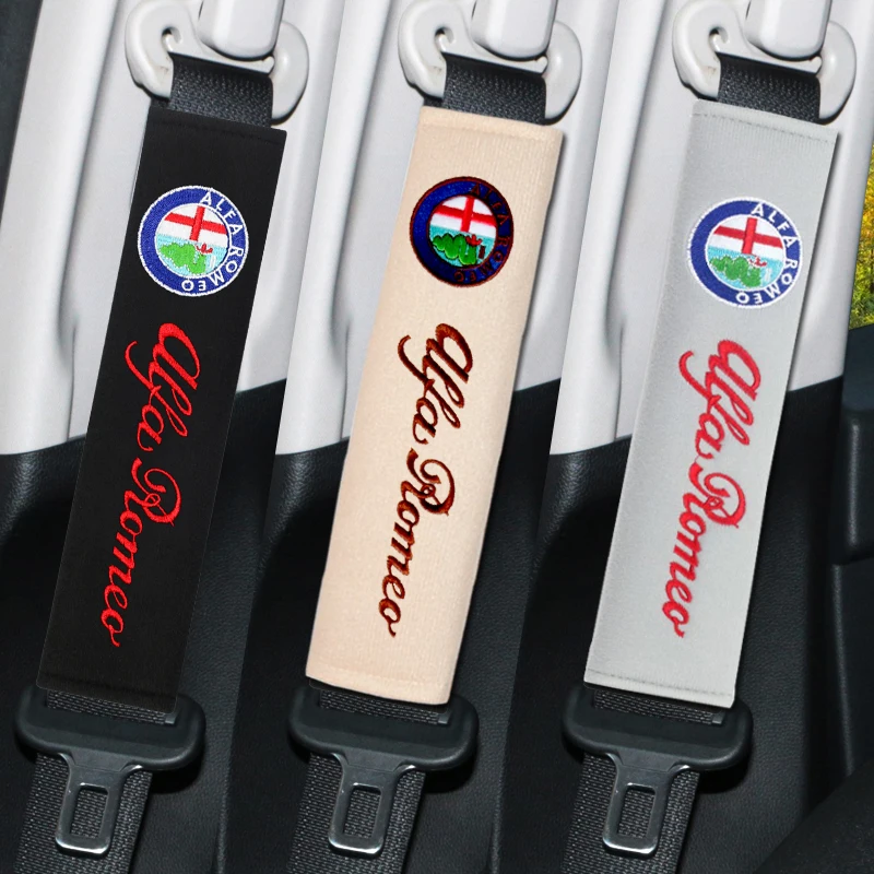 2 шт./компл. чехлы на ремни безопасности автомобиля с вышивкой для alfa romeo 159 147 156